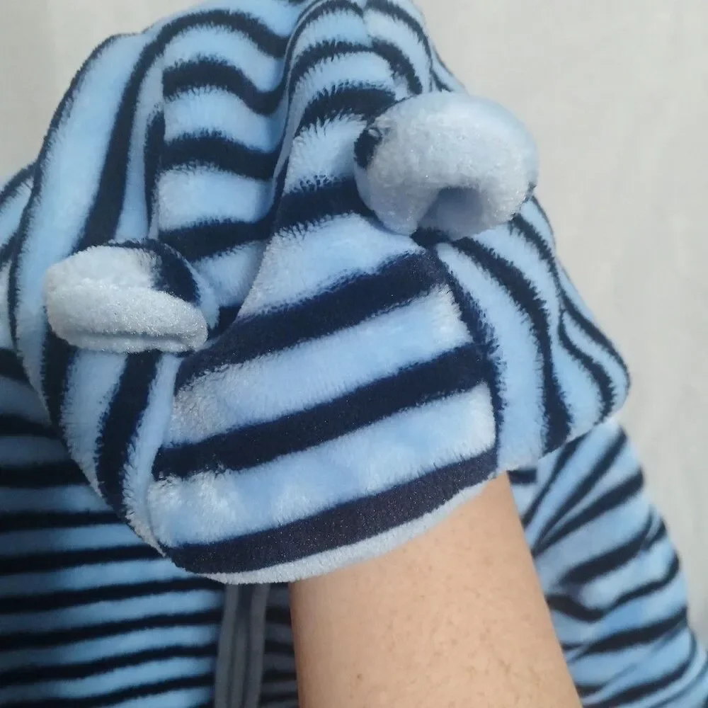 The Children's Place Blue Striped Fleece Bunting Size 6-9 Months Thick And Warm